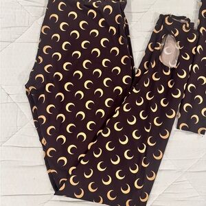 Marine Serre Brown and Gold Crescent Leggings